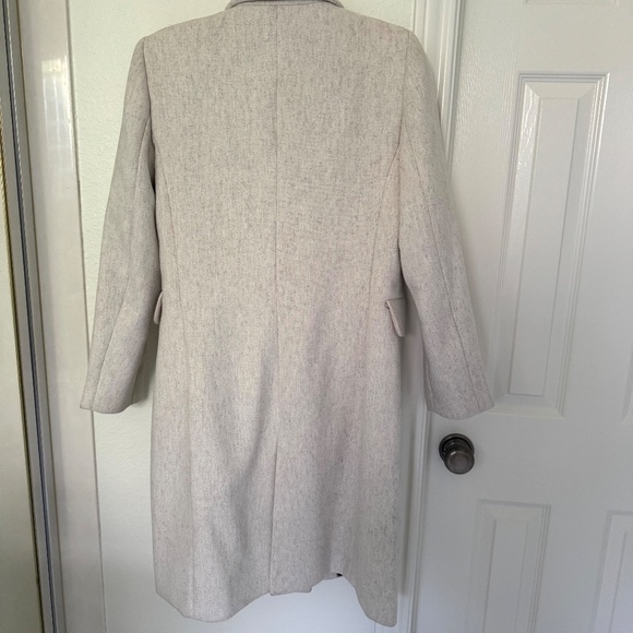 Mango Double breasted wool car coat ecru Small - Picture 2 of 11